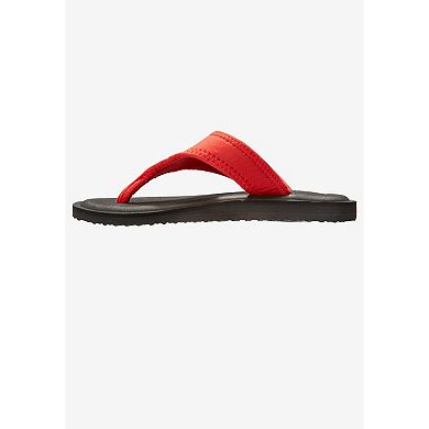 Comfortview Women's The Sylvia Stretch Fabric Soft Footbed Thong Slip On Sandal