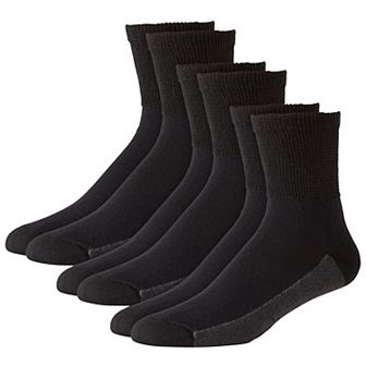 KingSize Men's Full Length Cushioned Crew 6 Pack Socks