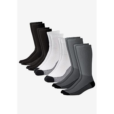 KingSize Men's Full Length Cushioned Crew Socks 3-Pack
