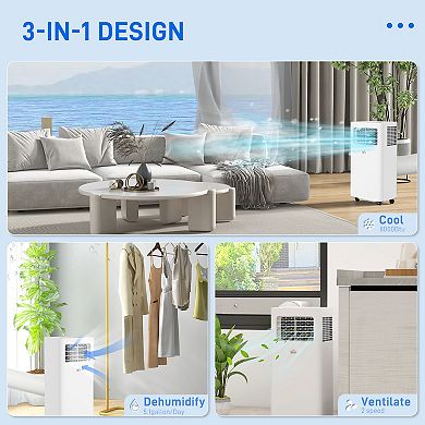 Homcom 8000 Btu Window Portable Air Conditioner With Timer On/off