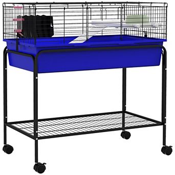 PawHut Small Animal Cage Guinea Pig, Hedgehog, Ferret, Charcoal