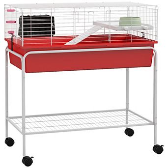 PawHut Small Animal Cage Guinea Pig, Hedgehog, Ferret, Charcoal