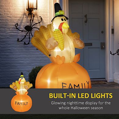 HOMCOM 4.9ft Inflatable Thanksgiving Turkey