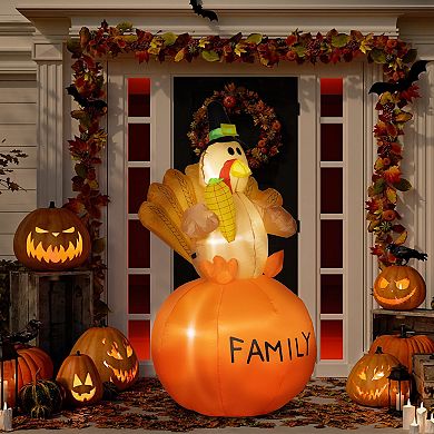 HOMCOM 4.9ft Inflatable Thanksgiving Turkey