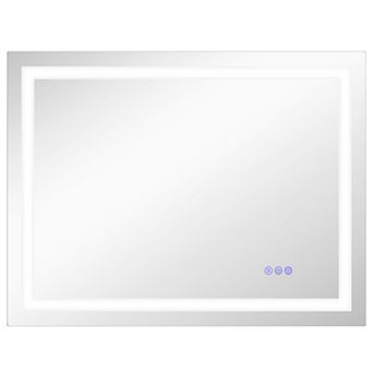 Homcom 35" X 28" Led Bathroom Mirror Infinite Color Temp Back & Front Lit