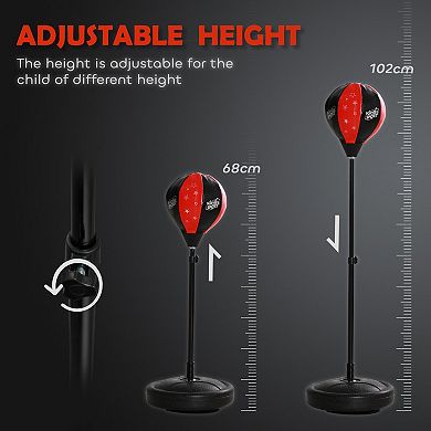 Qaba Punching Bag for Kids w/ Stand & Boxing Gloves, Height Adjustable