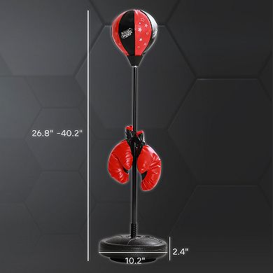 Qaba Punching Bag for Kids w/ Stand & Boxing Gloves, Height Adjustable