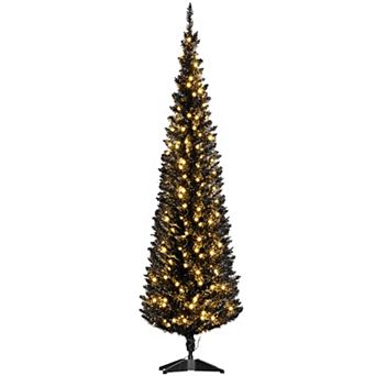 HOMCOM 6ft Prelit Artificial Christmas Tree w/ Warm LED Lights