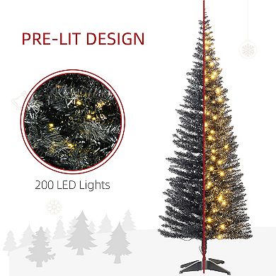 HOMCOM 6' Prelit Artificial Christmas Tree w/ Warm White LED Lights