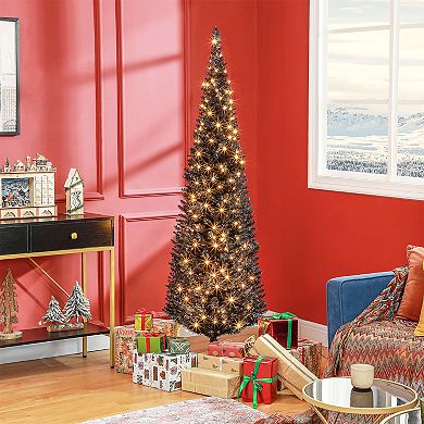 HOMCOM 6' Prelit Artificial Christmas Tree w/ Warm White LED Lights