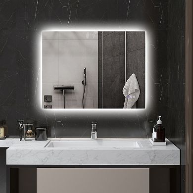 Homcom 32" X 24" Dimmable Led Bathroom Mirror W/ Infinite Color Temp