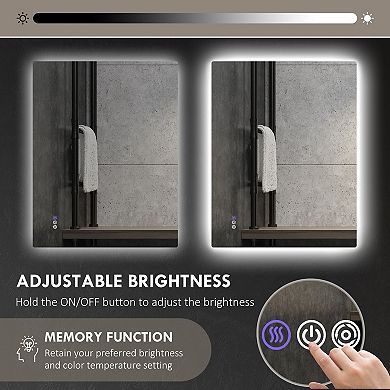 HOMCOM 32inch x 24" Dimmable LED Bathroom Mirror w/ Infinite Color Temp