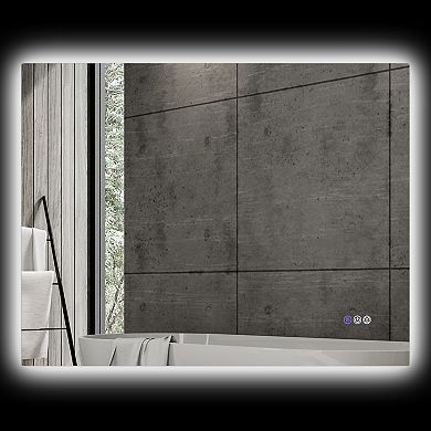 Homcom 32" X 24" Dimmable Led Bathroom Mirror W/ Infinite Color Temp