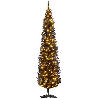 HOMCOM 7' Prelit Artificial Christmas Tree w/ Warm White LED Lights