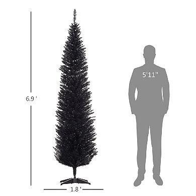 HOMCOM 7' Prelit Artificial Christmas Tree w/ Warm White LED Lights
