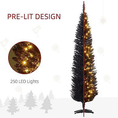 HOMCOM 7' Prelit Artificial Christmas Tree w/ Warm White LED Lights