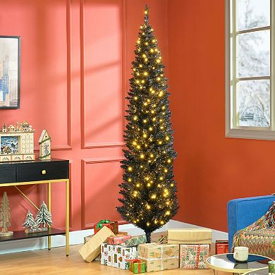 HOMCOM 7' Prelit Artificial Christmas Tree w/ Warm White LED Lights