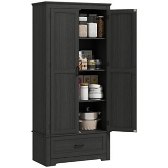 Homcom 69" Tall Kitchen Storage Cabinet With Adjustable Shelves