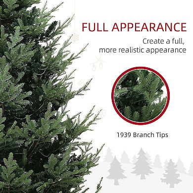 HOMCOM 9 ft Prelit Artificial Christmas Tree with Dual Color LED Lights
