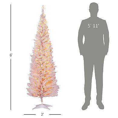 HOMCOM 6' Prelit Artificial Christmas Tree with Warm White LED Lights