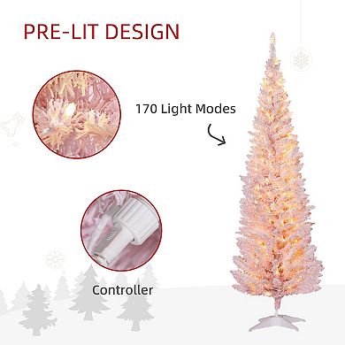 HOMCOM 6' Prelit Artificial Christmas Tree with Warm White LED Lights