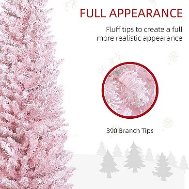 HOMCOM 6' Prelit Artificial Christmas Tree with Warm White LED Lights