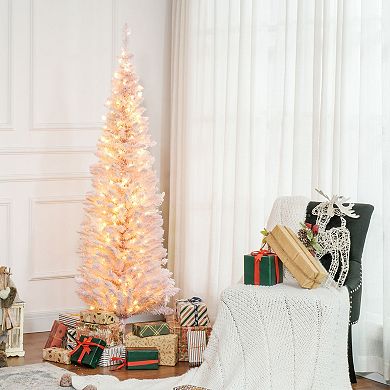 HOMCOM 6' Prelit Artificial Christmas Tree with Warm White LED Lights