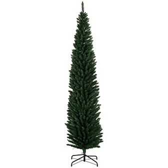 HOMCOM 8' Pencil Prelit Artificial Christmas Tree with Colorful LED Lights