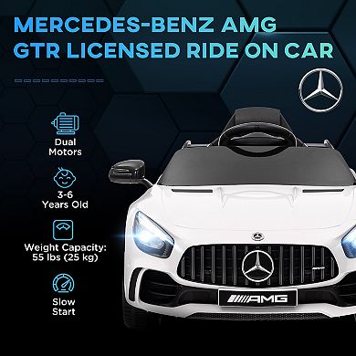 Qaba Mercedes-Benz AMG GTR Licensed 12V Kids Ride on Car w/ Remote