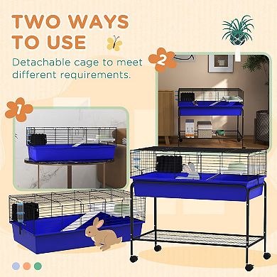 PawHut 39" Small Animal Cage Guinea Pig, Hedgehog, Ferret Pet Habitat