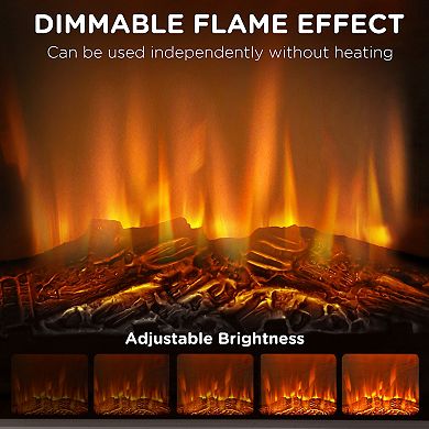 HOMCOM 26" Freestanding Electric Fireplace Heater with Mantel