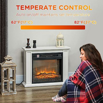 HOMCOM 26" Freestanding Electric Fireplace Heater with Mantel