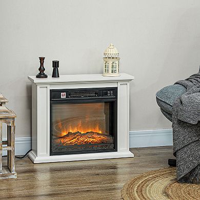 HOMCOM 26" Freestanding Electric Fireplace Heater with Mantel