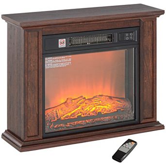 HOMCOM 26inch Freestanding Electric Fireplace Heater with Mantel