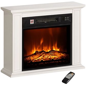 HOMCOM 26" Freestanding Electric Fireplace Heater with Mantel