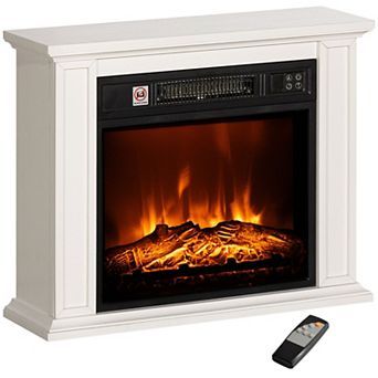 HOMCOM 26inch Freestanding Electric Fireplace Heater with Mantel