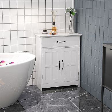 kleankin Modern Bathroom Cabinet, Bathroom Floor Cabinet with Doors,