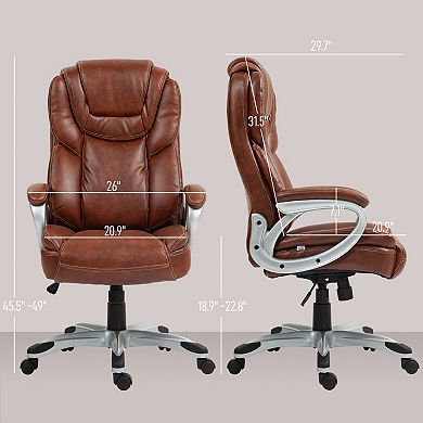 HOMCOM Office Chair with Swivel Wheels & Adjustable Height