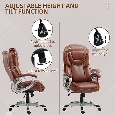 HOMCOM Office Chair with Swivel Wheels & Adjustable Height