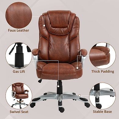 HOMCOM Office Chair with Swivel Wheels & Adjustable Height