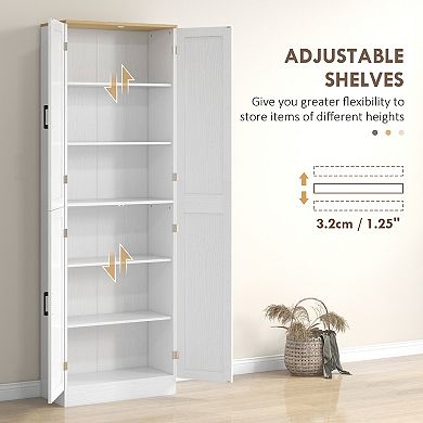 HOMCOM 67" Kitchen Pantry Storage Cabinet w/ Shelves