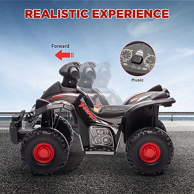 Qaba 6V Kids ATV 4 Wheeler Quad Car w/ Music for 2-6 Years