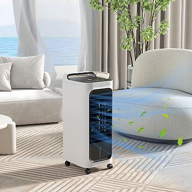 Homcom Room Air Cooler With Remote, 7h Timer, Oscillating, Led Display
