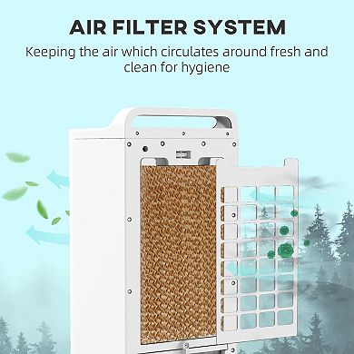 Homcom Room Air Cooler With Remote, 7h Timer, Oscillating, Led Display