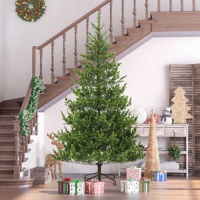 HOMCOM 9ft Artificial Christmas Tree, Sparse Realistic Cedar Tree with 4306 Tips, Easy Assembly