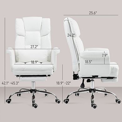 HOMCOM Executive Office Chair with Footrest and Lumbar Support,