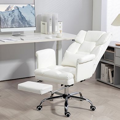 HOMCOM Executive Office Chair with Footrest and Lumbar Support,