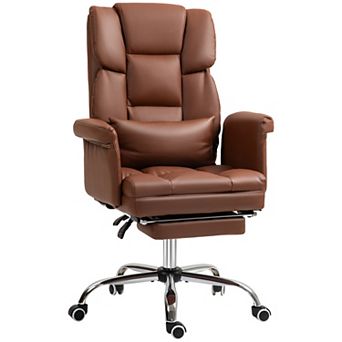 HOMCOM Executive Office Chair with Footrest and Lumbar Support,