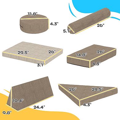 Qaba Kids Foam Climbing Blocks, 12 Pieces Climbing Toys for Toddlers