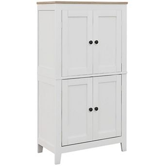 HOMCOM Bathroom Floor Cabinet with Adjustable Shelves and Doors